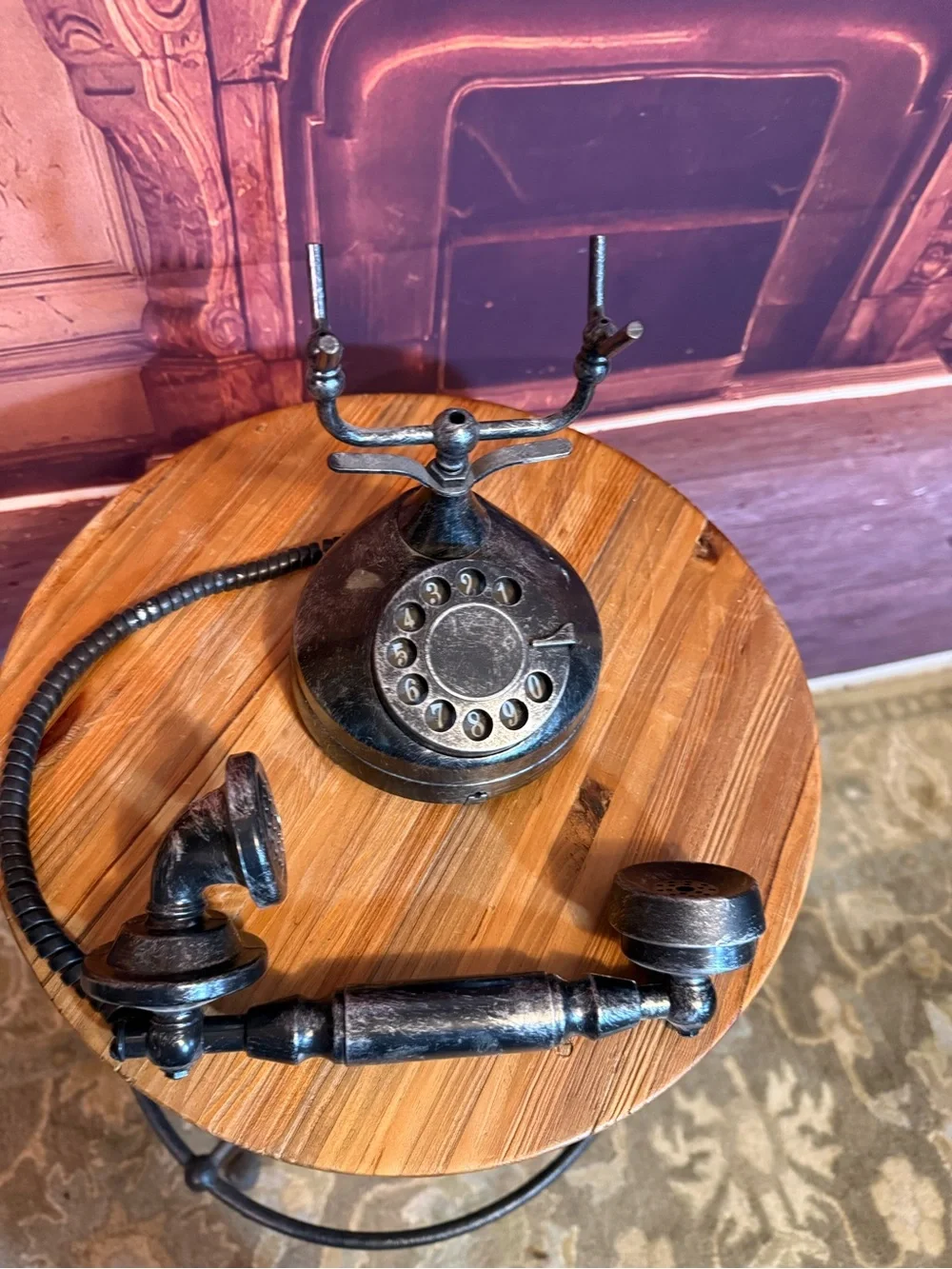 Gemmy Halloween Faux Antique Style Rotary Desk Telephone Spooky Sensor Retired